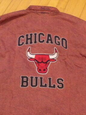 Chicago Bulls Logo Denim Coaches Jacket - NWT - 2XL